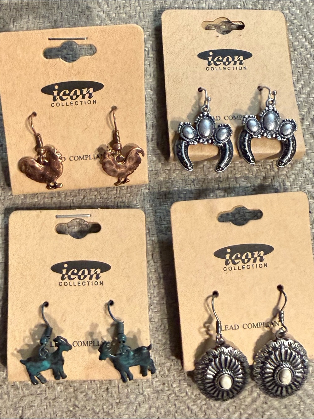 Icon Collection Mixed Animal & Western Earrings Lot - Gold & Silver